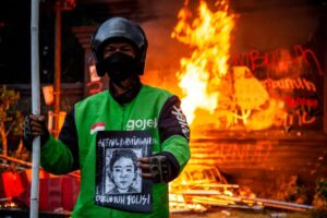 Why are antigovernment protests taking place in Indonesia?