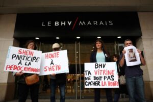 What sparked a French furore over a Shein store in Paris?