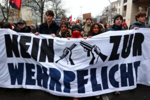 Thousands protest in Berlin against new German military conscription bill