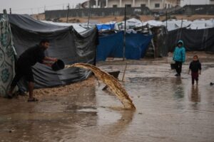 Tent camps flooded as winter storm exposes Gaza’s fragile ceasefire