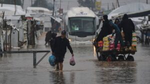 Baby dies of exposure in flooded tent as Storm Byron batters Gaza