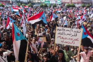 Thousands of supporters of Yemen’s separatist STC rally in Aden
