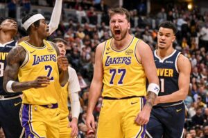 Luka Doncic records triple-double as Lakers rally past Nuggets