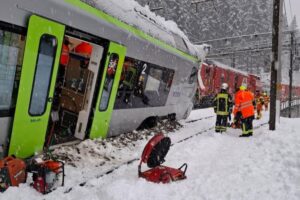 Train derails in Switzerland, injuring five amid avalanches in the Alps
