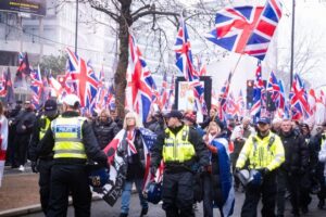 Far-right anti-Islam march sparks counterprotests in Manchester