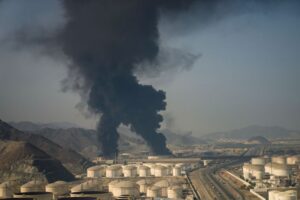 Drone sparks fire at UAE oil site as Gulf takes more hits amid Iran war