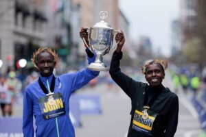 Kenya’s John Korir, Sharon Lokedi win Boston Marathon on record-breaking day