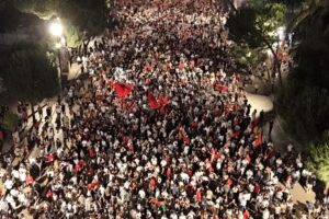 Thousands rally in Albania in largest protest yet against Kushner resort